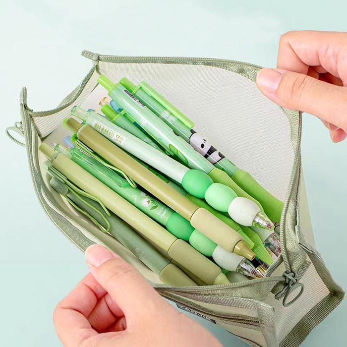 "New" Tempat Pensil Korea Mesh / Tempat Pensil Transparan Simple Transparan