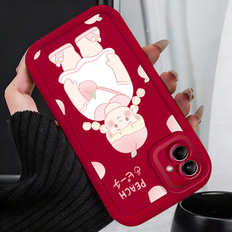 Casing Hp untuk Samsung Galaxy A04 A04E A04s M04 F04 Case Gadis Persik Pink Kasing silikon Cesing So