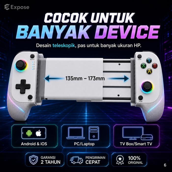 Gamepad Wireless Bluetooth 5.0 Controller Hp Android Ios Anti Delay Rgb Gaming Joystick Mobile
