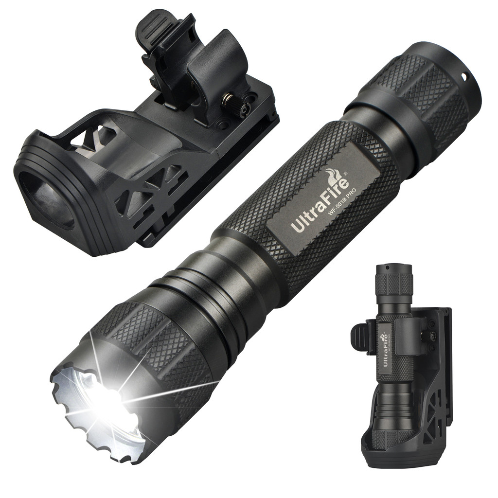 UltraFire WF-501B Pro Military Tactical Flashlight Army Police Portable Rechargeable Led Torch Light