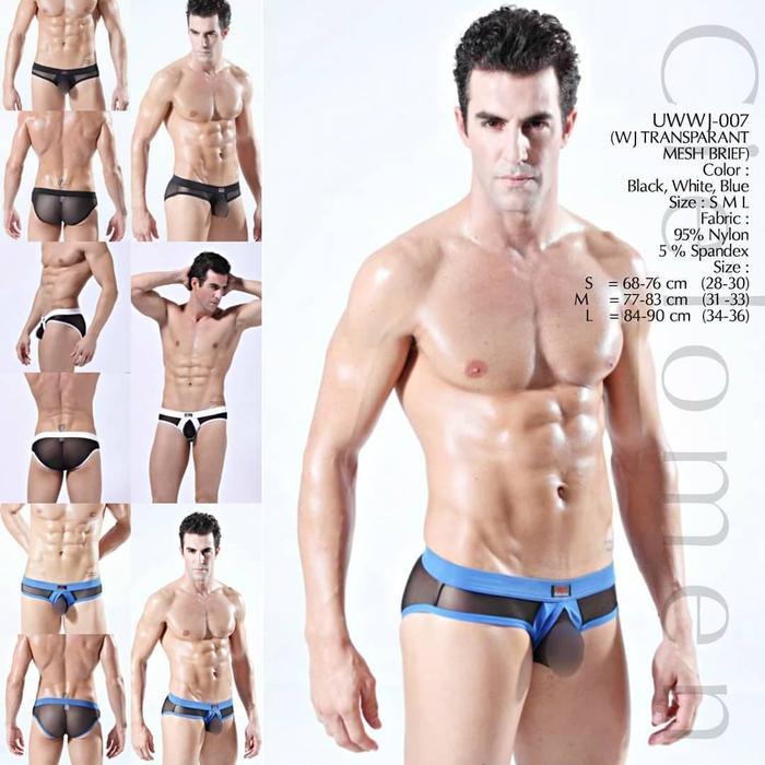 BERGARANSI UNDERWEAR IMPORT UWWJ-007 TRANSPARAN CD SEMPAK BRIEF CELANA DALAM PRIA