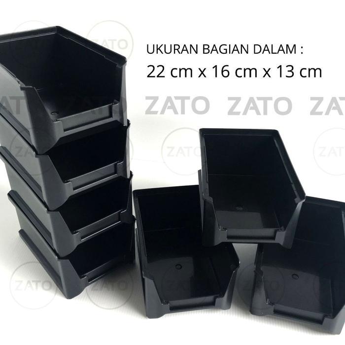 BESAR ISI 4 PCS KOTAK PLASTIK STACKABLE RAK SUSUN RAK KOMPONEN