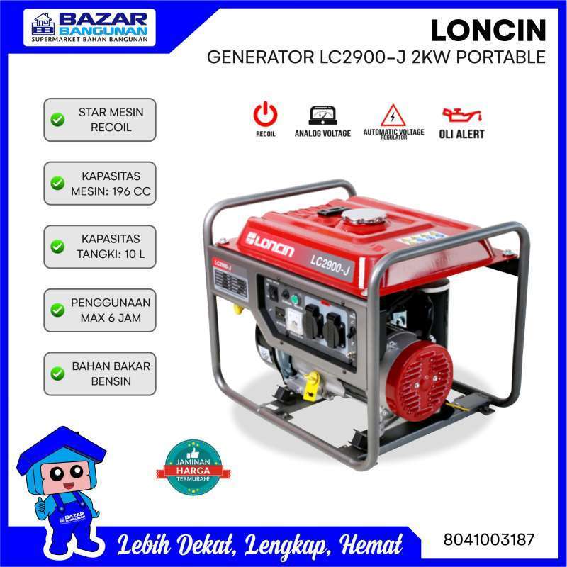 MESIN GENSET GENERATOR LISTRIK BENSIN LONCIN LC 2900 J LC2900J 2000 W