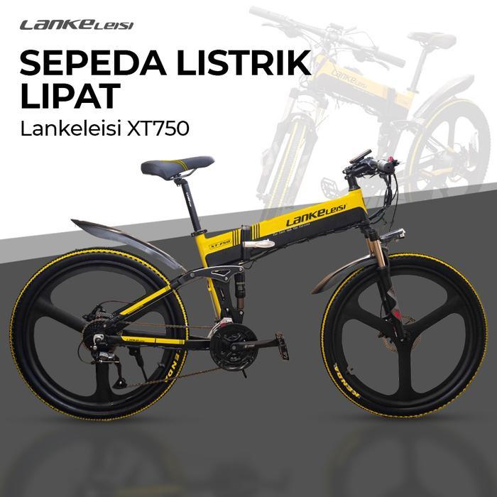 Sepeda Lipat Listrik MTB Ebike 26 Lankeleisi XT750 Sport - Hitam Kuning