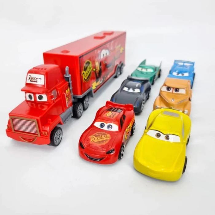 Mainan Mobil Cars Set 7 Pcs Cars 3 McQueen Truck Set 7 Pcs