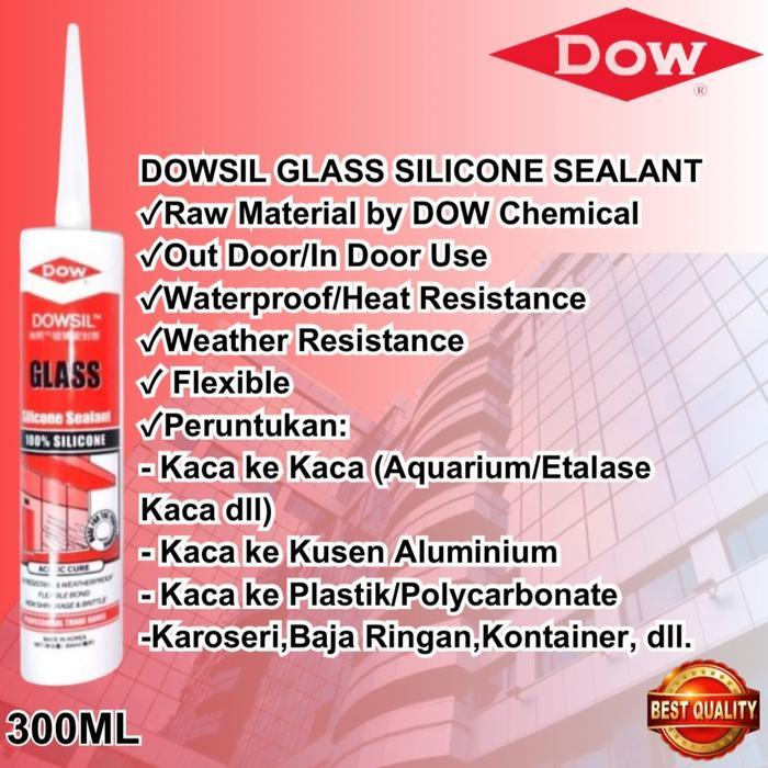 BIGSALE LEM SILIKON DOWSIL GLASS SEALANT/DOWSIL GLASS/DOWSIL:CLEAR/BLACK/WHITE
