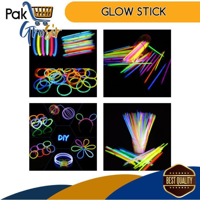 Pg Glowing Stick 1 Box Isi 100 Light Stik Glow Gelang Fosfor Konser Party Lampu Lidi Lidi Menyala