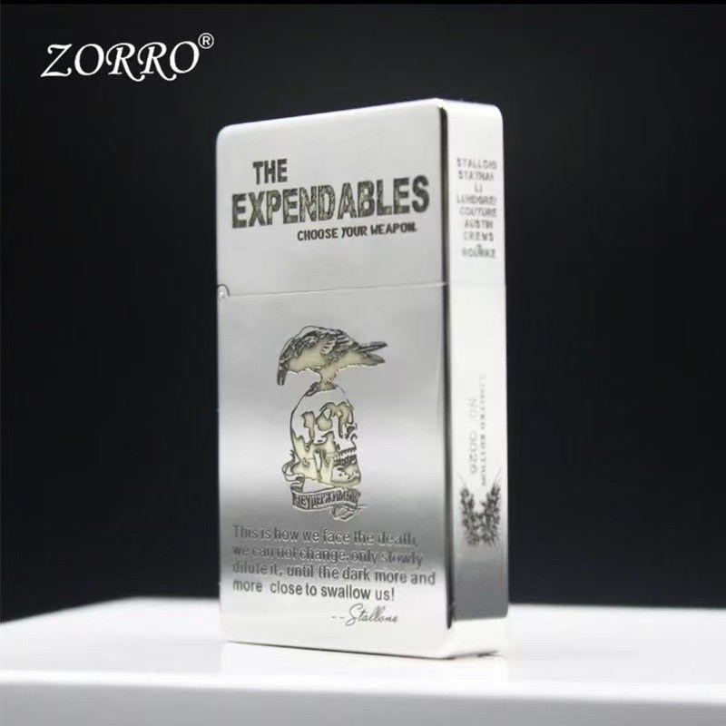 Zorro ZL8 Copper Ultra-thin Kerosen Lighter Constantine Pattern Personalized Engraving Grinding
