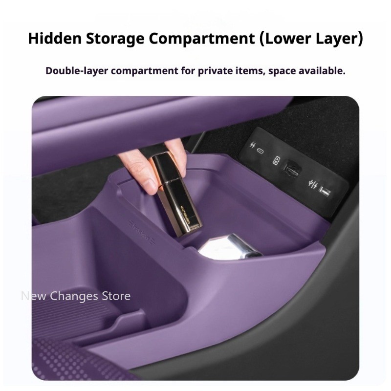 Car Under Central Console Storage Box for Avatr 07 2024-2026 Under Armrest Silicone Storage Box