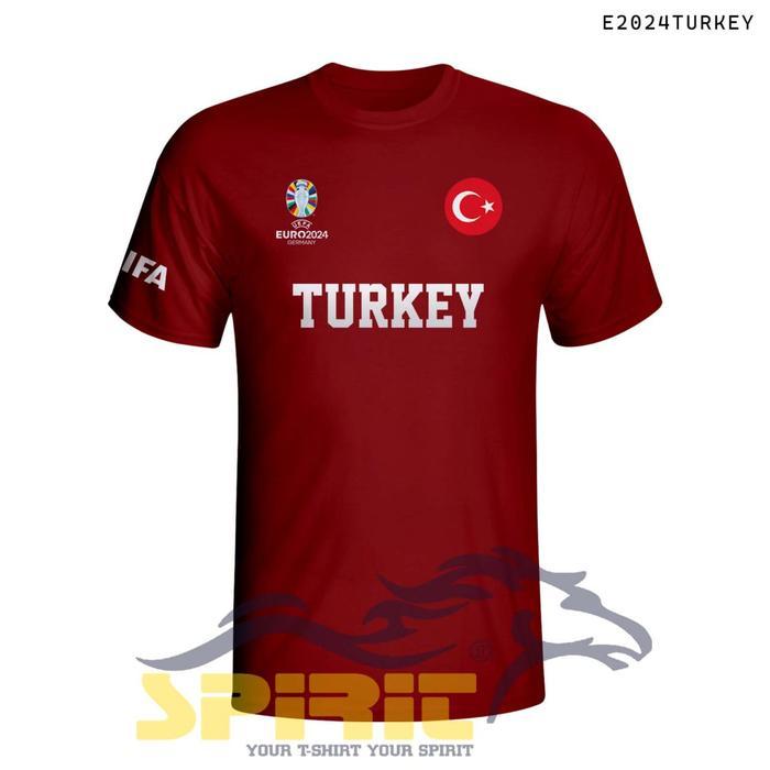 Original Jersey Kaos Turki Euro Fifa 2024 Jersey Timnas Turki 2024 Piala Eropa Katun Combed 24s