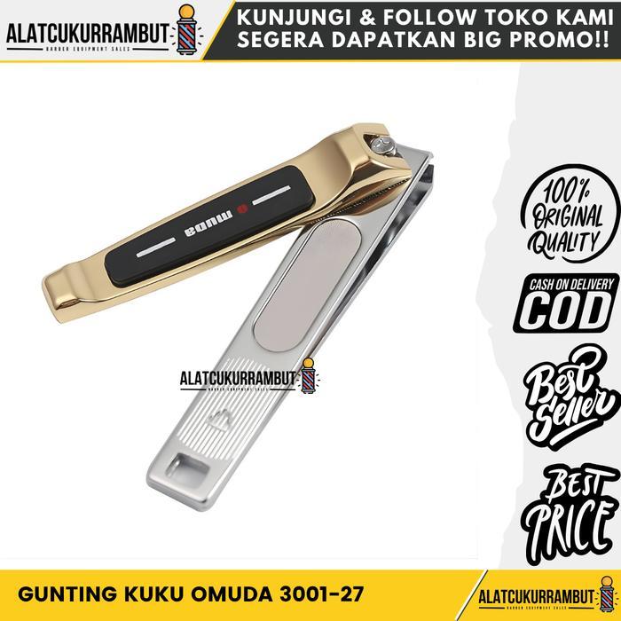 Gunting Kuku Omuda Nail Clipper Premium Besar Gunting Kuku Tajam Black Gold Omuda 3001-27 Terlaris