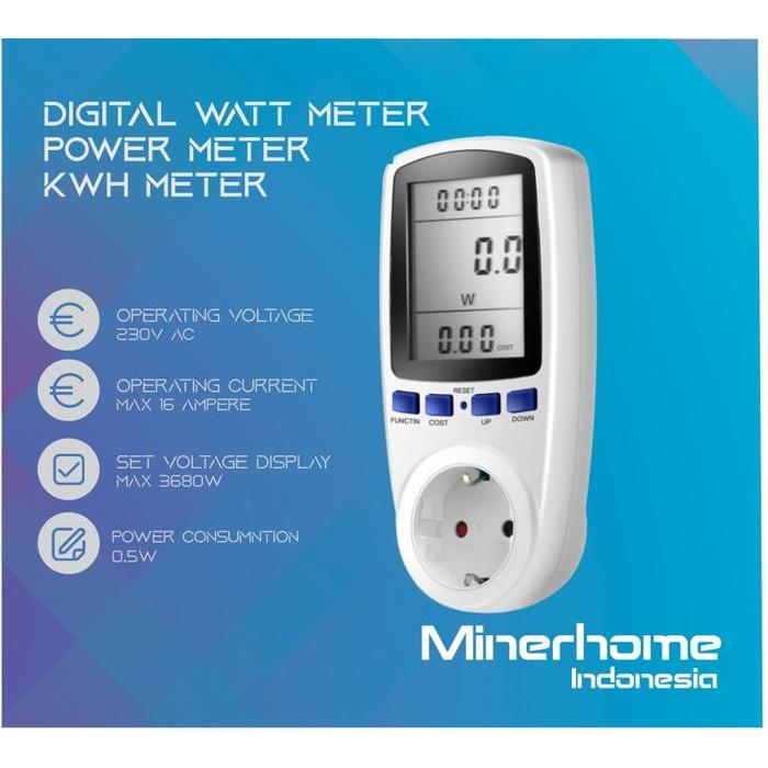 Digital Watt Meter Power Meter Energy Meter Pengukur Arus Listrik