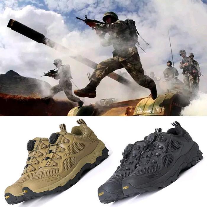 Tactical Outdoor Esdy Sepatu Tactical Outdoor dengan Sistem Tali Putar untuk Pria - Hitam, Ukuran 40