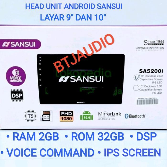 Ready HEAD UNIT TAPE TV MOBIL ANDROID SANSUI LAYAR 9" DAN 10"