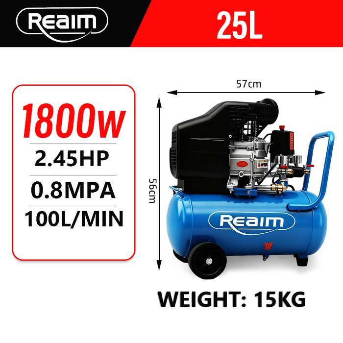 Reaim Kompresor Angin Listrik 50L 2.04HP Kompresor Listrik Mesin Kompresor Listrik - 25L (no Aksesor