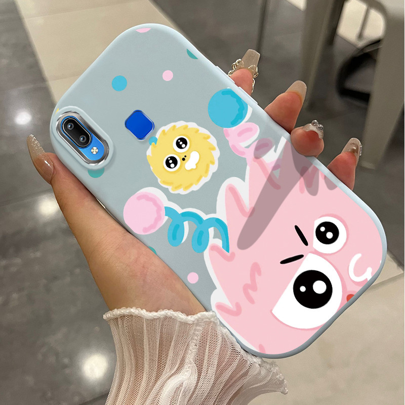 Casing Hp Untuk VIVO Y91 Y91i Y93 Y95 Case Monster berbulu Kasing silikon Cesing Bingkai membulat So