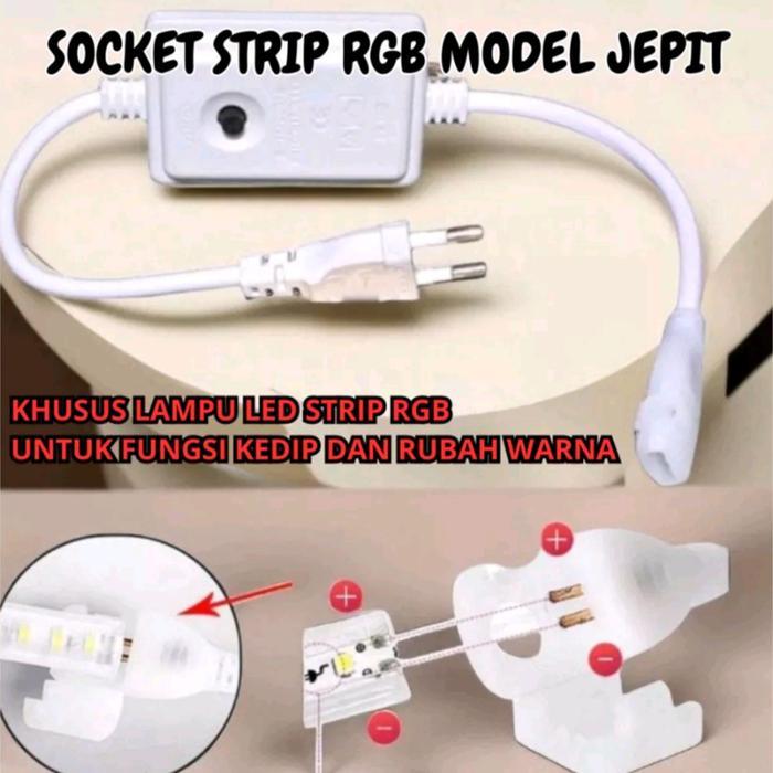 "New" SOCKET COLOKAN LAMPU LED STRIP SELANG 5050 RGB BISA KEDIP KEDIP
