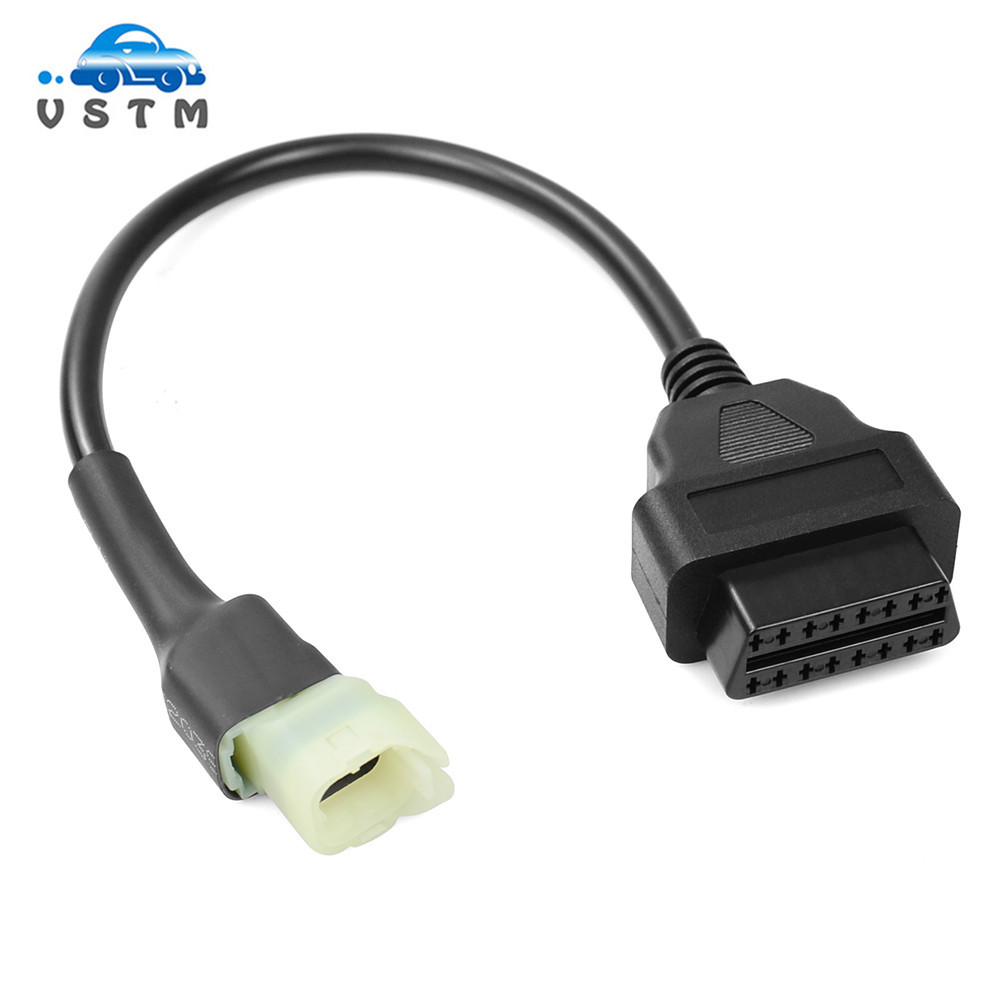 4pin for Hon-da For Motorcycle Motobike OBD2 Connector  4Pin to OBD 16Pin Moto OBD OBD2 Extension ca