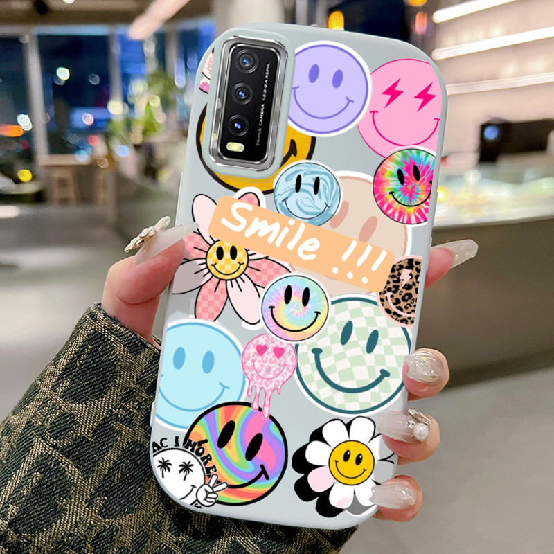 Casing Hp Untuk VIVO Y20 Y20i Y20s Y20T Y12s Y12a Case Casing Emoji tas pola Kerang gemuk ponsel HP 