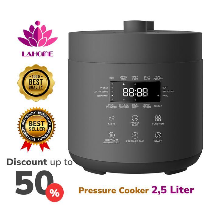 LAHOME Smart Electirc Pressure Cooker 2.5L Panci Presto Listrik Multifungsi Low Watt Slow Cookers
