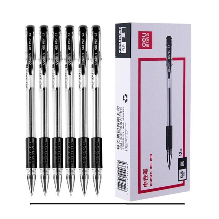 Pen Gel Deli 6600 Es 0,5Mm / Pulpen Gel / Pena Gel / Pulpen Deli / Bolpoin Gel / Bulpen Gel /
