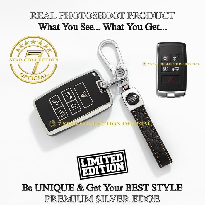 Cover Case Kunci Remote Mobil Land Rover Defender Range Rover Discovery Jaguar Premium Silver Edge