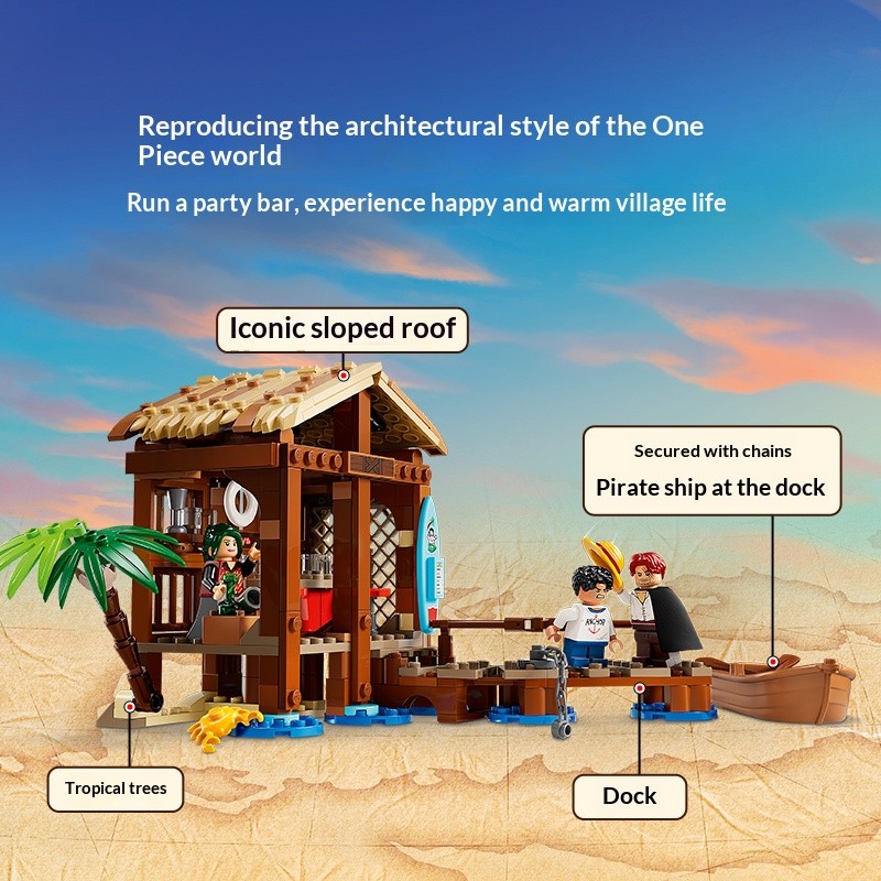 LEGO One Piece 75636 Windmill Village Hut Building Blocks Anime Pirate Luffy Shanks Makino