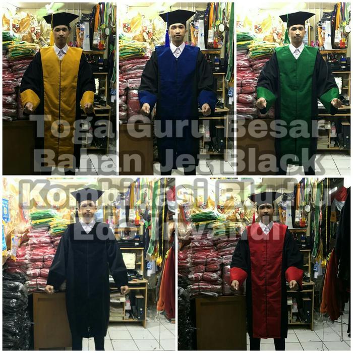 Toga Guru Besar Toga Senat Toga Rektor Bahan Jet Black Kombinas Bludru