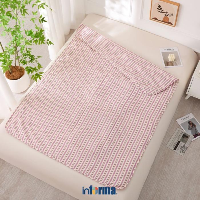 ORIGINAL Informa 130x180 cm Bed Cover rofiber Zip Nap Selimut Tebal Bedcover Selimut Kasur Comforter