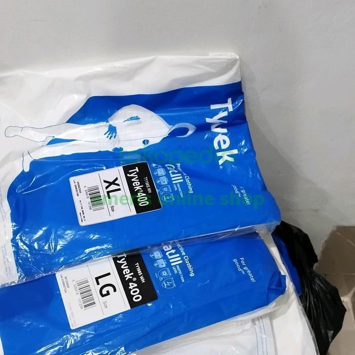 dupont tyvex 400 Baju Pelindung Kerja Bahan Tyvek 400 Ukuran M untuk Perlindungan Debu dan Partikel 