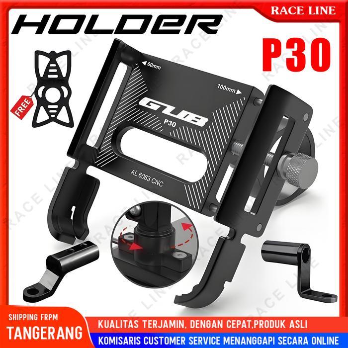 CodPaket Breket Holder + Gub P30 P10 Gub P30 Holder Motobar Original Alumunium Alloy Holder Hp Motor