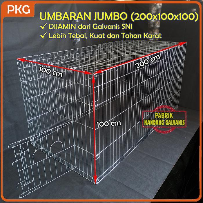 (SALE) KANDANG AYAM UMBARAN BESI GAANIS JUMBO 200X100X100, KURUNGAN UMBARAN AYAM JAGO BANGKOK