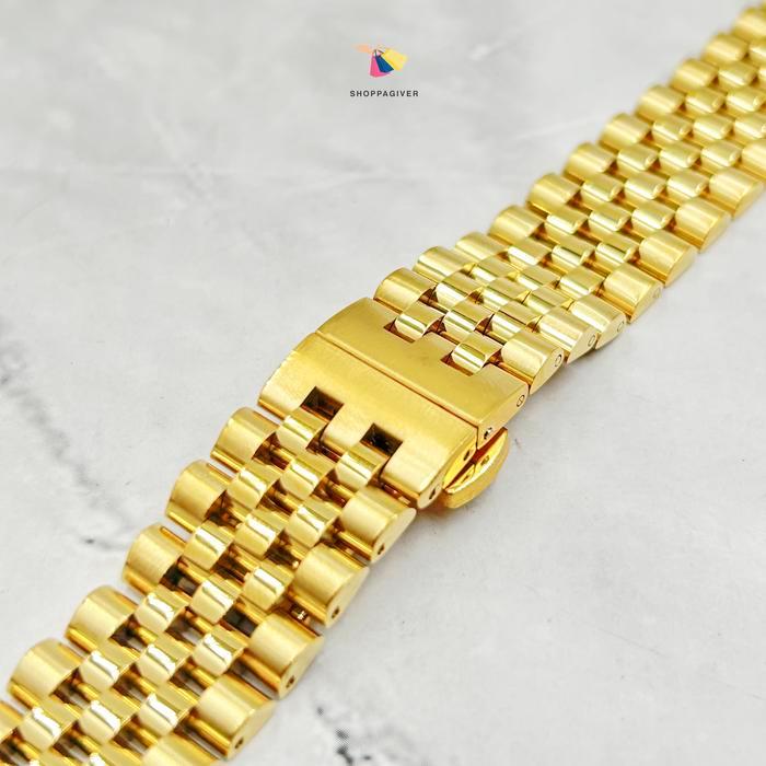 Premium Jubilee Strap Tali Stainless Steel Classic Silver Gold Black Series Clasp Butterfly 18MM