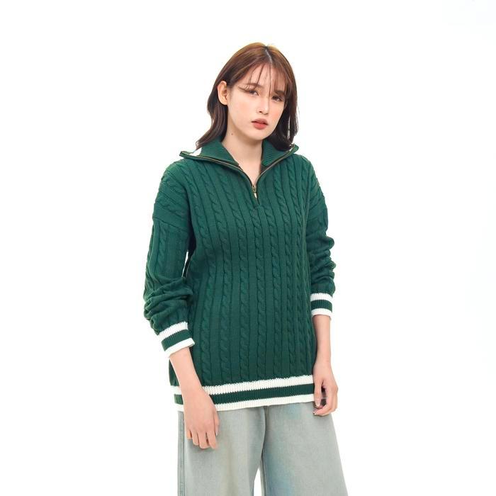 Loony - Cable Polo Knit - Sweater