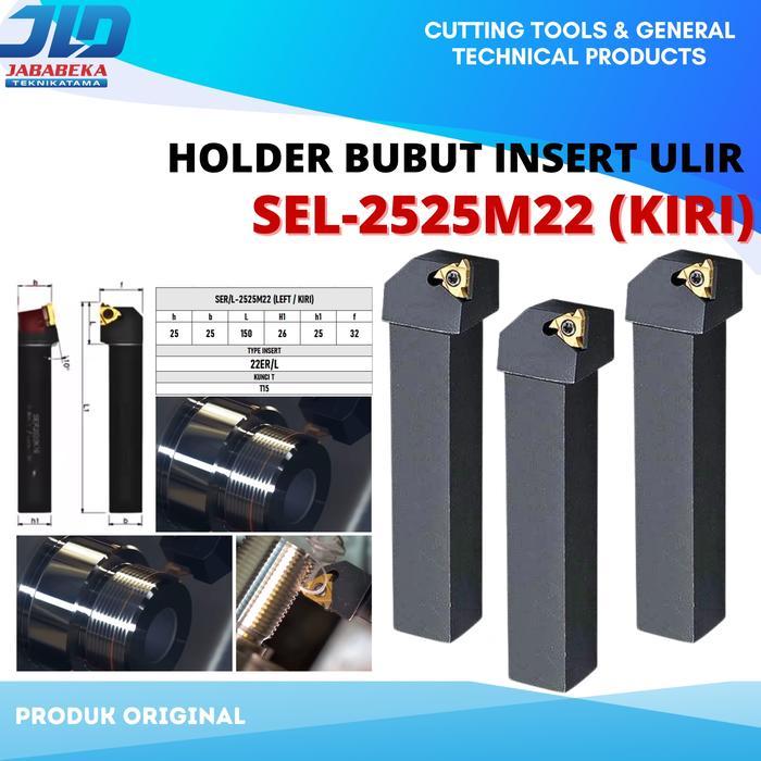 Sel 2525M22 Holder Ulir Gagang Bubut Drat Ulir Luar Insert Er 22 Pisau Bubut Ulir Luar