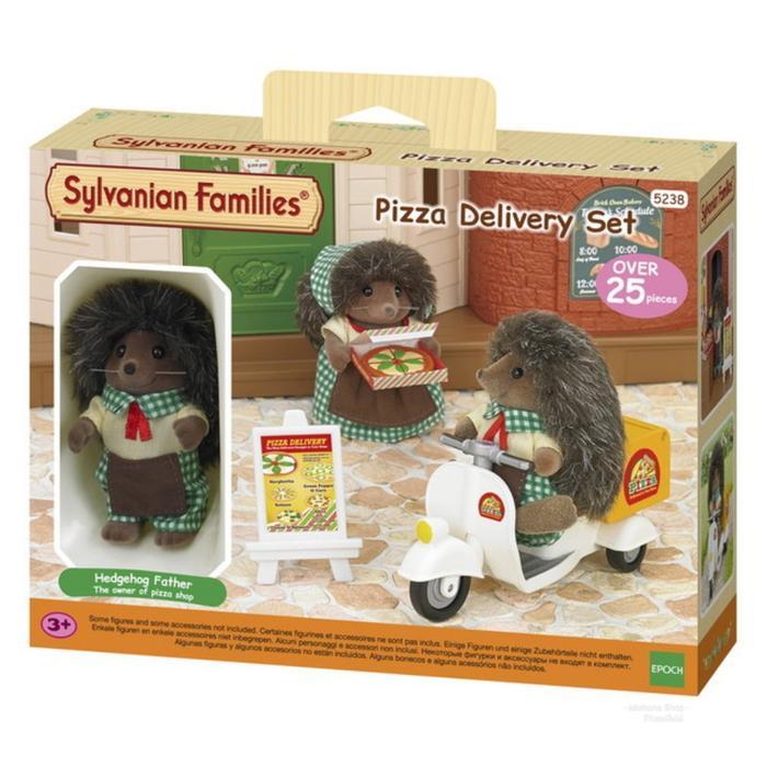 Set Pengiriman Pizza Sylvanian Families dengan Figur dan Motor