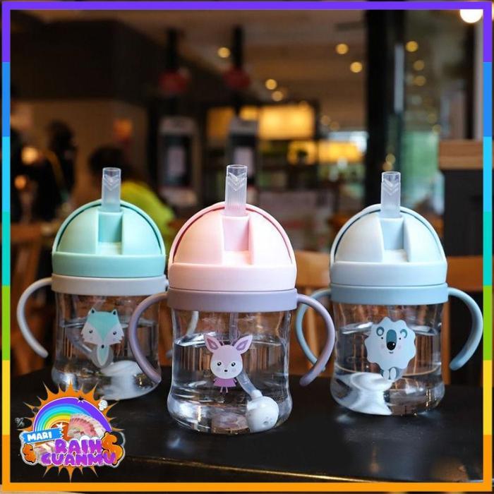 MRC - COD Botol Minum Anak Viral 280ML Botol Air Minum Anak Bayi Karakter Hewan Gelas Anak Balita