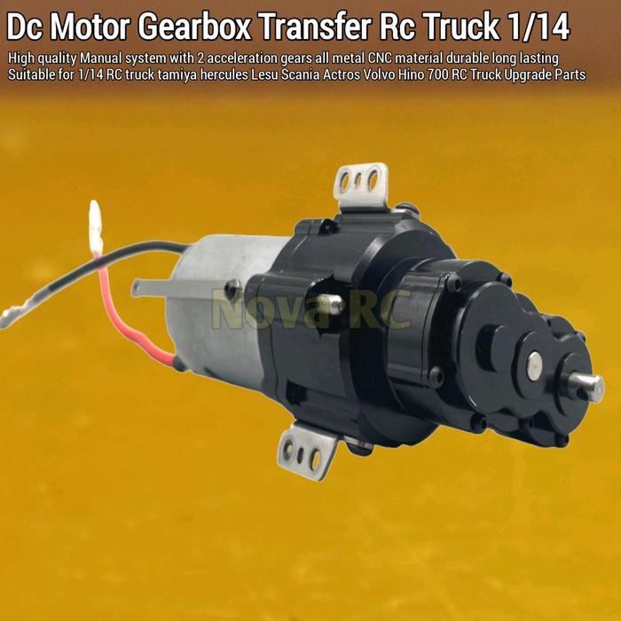 Brushed Gearbox transfer dengan Transmisi 2 gigi kecepatan full logam untuk Rc truck Hercules Lesu