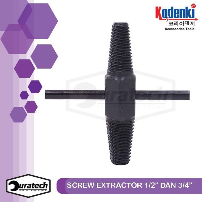 "New" Kodenki Tap Balik Screw Extractor 1/2" 3/4" Tap Baut Patah Screw Extractor Pembuka Baut Patah