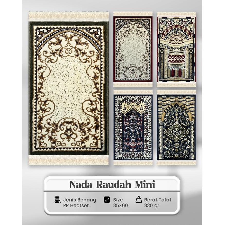 Sajadah Lipat Kecil Kepala Muka Halus Tebal Lembut Premium Nada Raudhah Motif Raudah Sr Rawdah Mini