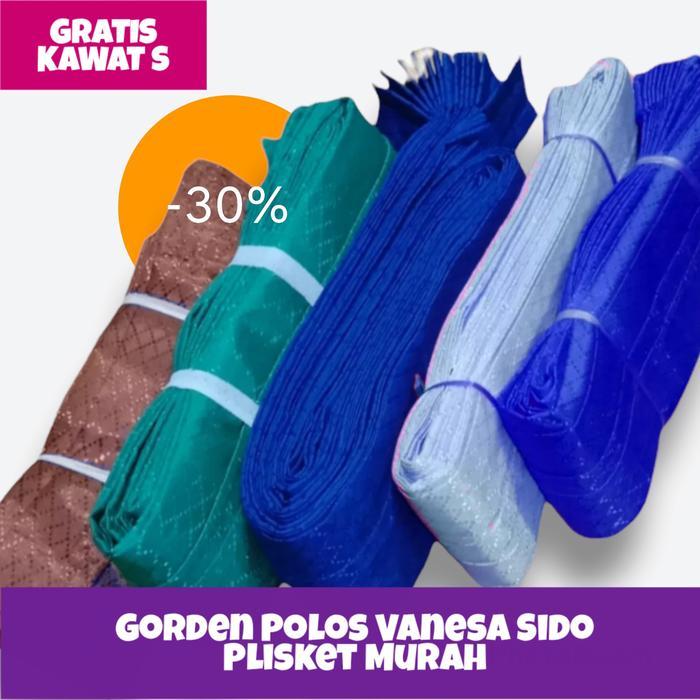 Gorden jendela biasa model plisket cantolan kawat gorden sido polos