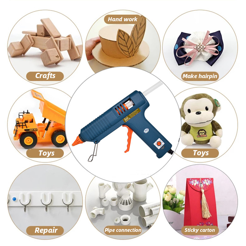 150W Hot Melt Glue Gun Adjustable Temperature Glue Gun Nozzle 11mm Glue Sticks Professional