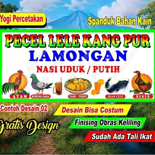 Bisa Gosend! Spanduk Kain Pecel Lele / Spanduk Kain Costum Spanduk Ayam