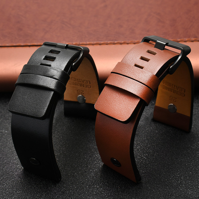 For Diesel DZ7257 1657 4323 7314 7313 7371 DZ4343 DZ7406 Leather Strap 22 24 26 27 28 30mm black