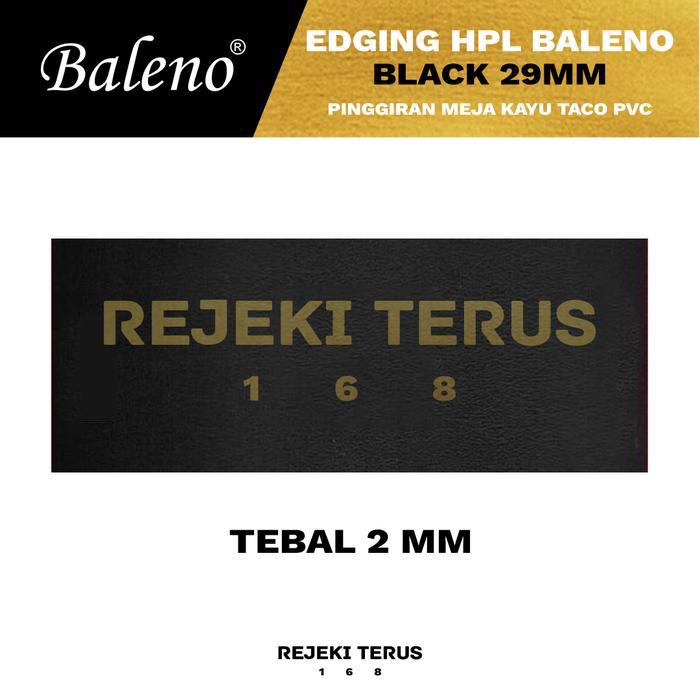 Edging HPL HITAM BLACK Pinggiran Kayu Meja Taco PVC 29mm