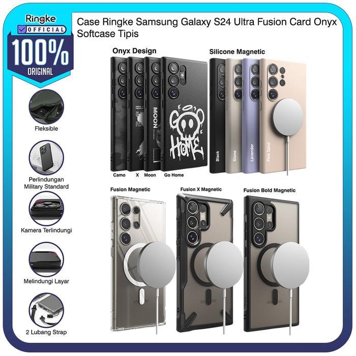 Casing Ringke Compatible For Galaxy S24 Ultra Fusion Magnetic Matte Magsafe Onyx Fusion Card Tempat