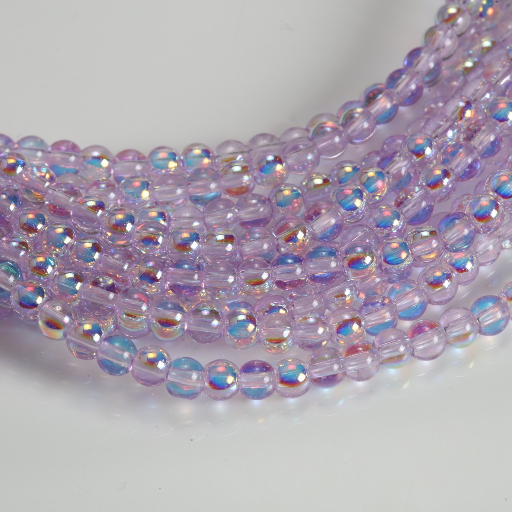 4mm Plating Color Glass Beads Crystal Glass Beads for Jewelry Making DIY Loose Spacer Beads Handmade