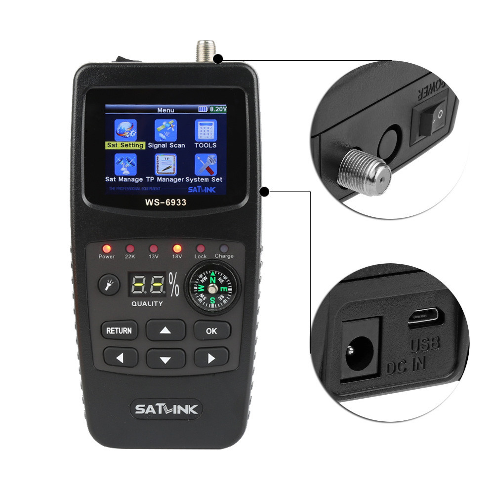 Original Satlink WS-6933 Satellite Finder DVB-S2 Satlink Digital Satellite Finder Meter WS 6933