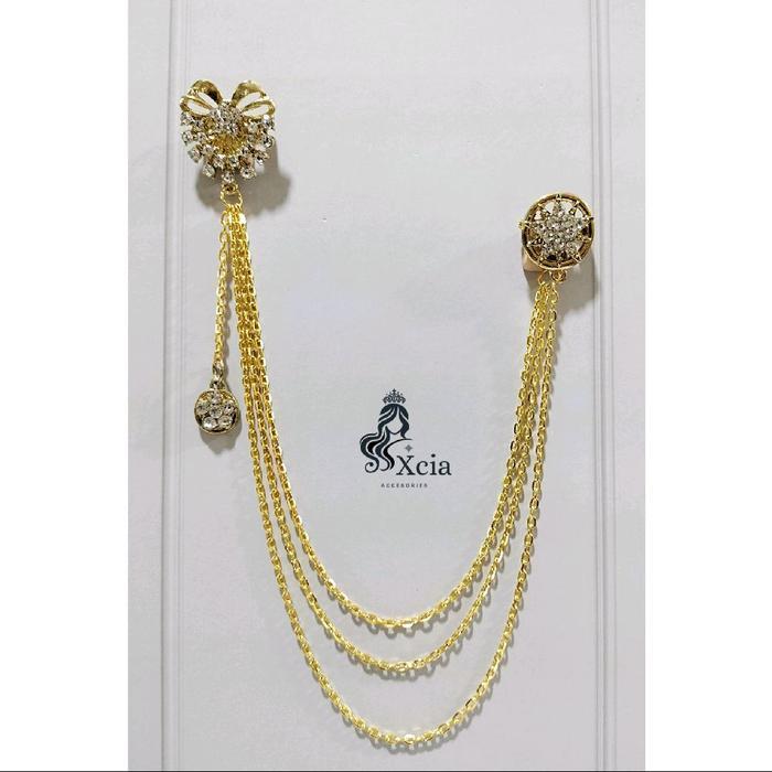 Bros janggan/Bros rantai pria & Wanita/ bros jas/Bros rumbai rantai/aksesoriesjas/brooch