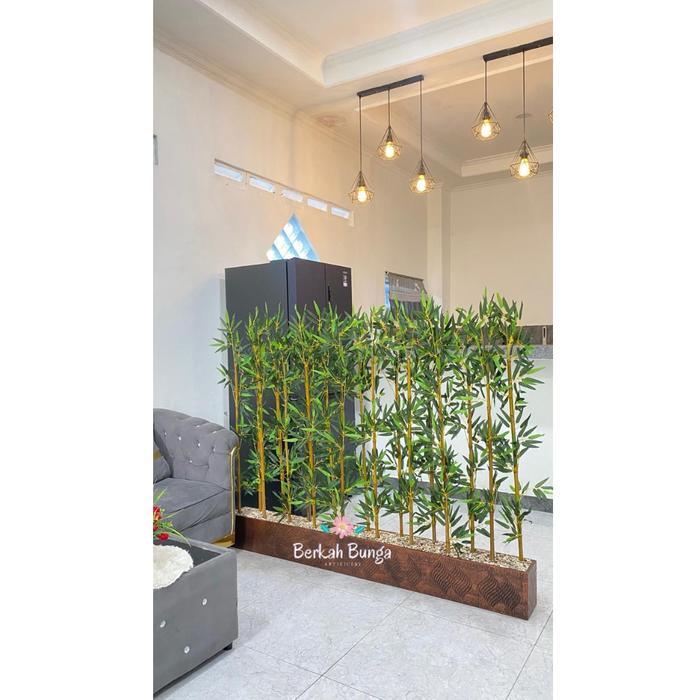 Bambu Partisi Ruangan 120cm- Bambu Penyekat Ruangan - Bambu Partisi Artifisial - Bambu Partisi